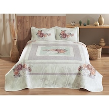 Lorenza Baskılı Kapitoneli Çift Kişilik Yatak Örtüsü Somon (553425771) Somon