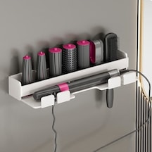 Rogfer Punch-free Saç Maşası Depolama Rafı Banyo Kuaförlük Demir Askı Beyaz İçin Beyaz Beyaz