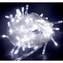 Premium Parti Aksesuarı Oda Süsü 10m 100 Led Boncuk Lamba Beyaz Işık Şeffaf Kablo Mz-18-11