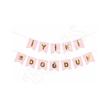 İyiki Doğdun Banner Pembe - Gold Tüm Yaşlar