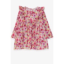 Breeze Kız Çocuk Uzun Kollu Elbise Çiçek Desenli 1.5-5 Yaş, Karışık Renk