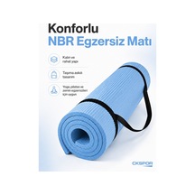 Ckspor 15 Mm Kaymaz Nbr Pilates Matı Taşıma Askılı Yoga Veegzerisiz Minderi Mavi