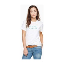 Altered Carbon Yazi Baskılı Beyaz Kadın Tshirt