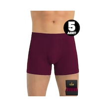 JUST INNER Öts Premium Erkek 5 Li Modal Boxer Modal Hediye Kutulu Ultra Yumuşak Modal Kumaş Esnek Kalıp Ve Kaliteli Esnek Ve Konfor Bordo