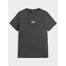 Füme Oversize Dream Baskılı T-shirt - Oversize Baskılı Füme
