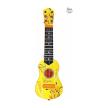 Oyuncak Sarı Pikaçu Modelli İspanyol Gitar 6 Telli Çocuk Gitarı 48 Cm.