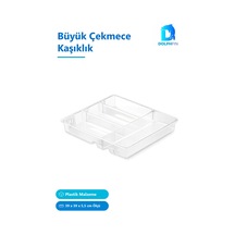 Şeffaf Plastik Büyük Çekmece Kaşıklık 39 X 39 X 5,5 Cm