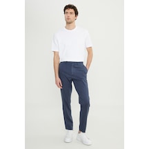 AC&Co / Altınyıldız Classics Erkek Indıgo-grı Pamuklu Slim Fit Dar Kesim Yan Cep Esnek Casual Pantolon Indıgo-grı İndigo