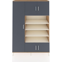 Hyperion Dolap 10 Raflı 5 Kapaklı 132x44x195 Çam-antrasit/aytaşı Çam