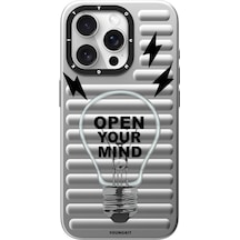 İphone 14 Pro Uyumlu Kılıf Max Magsafe Şarj Özellikli Youngkit Open Mind Serisi Kapak Gümüş