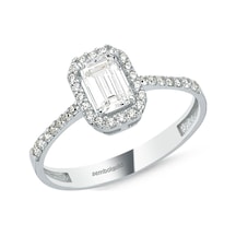 Baget Beyaz Altın Tektaş Yüzük 0.80 Karat 399604200