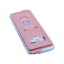 Kapaklı Buz Kalıbı Yapışmaz Sert Plastik Pembe
