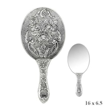 Gül Desenli 925 Ayar Gümüş El Aynası