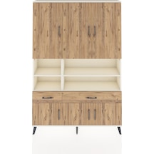 Arges Dolap 8 Raflı 2 Çekmeceli 6 Kapaklı 132x30x195 Aytaşı-çam/çam Atlas Çam/atlas Çam