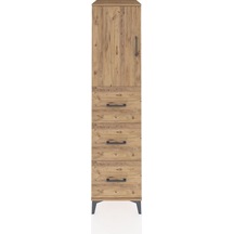 Kronos Dolap 2 Raflı 3 Çekmeceli Tek Kapaklı 44x59x182 Çam-çam Çam