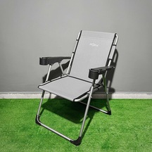 Argeus Rock Katlanabilir Kamp Sandalyesi Bardaklı - Kül Gri A-14 Kül Gri