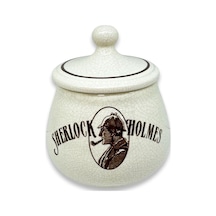 Sherlock Holmes El Yapımı Seramik Pipo Tutun Kavanozu Bej Small