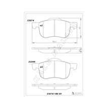 Kale 23074 189 05 Msh Kd11 Ön Balata Volvo S60 00-10 S80 98-06 V70 97-07 Xc70 00-07 S70 97-00 8634921-8623861-31262503-wva23072 -