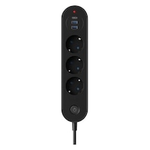 3 Lü Priz 2 Usb-a + 1 Usb-c Termal Akım Korumalı, 2500w Güç, Aç/kapa Anahtarlı, Isıya Dayanıklı
