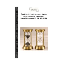 Özel Seri Ev Aksesuarı Salon Süsü Tasarım Dekoratif Metal Kumsaati 5 Dk Alk6251 Çok Renkli