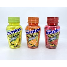 Mentos Sours Şekersiz Tatlandırıcılı C Vitaminli Portakal-limon-çilek Aromalı Tablet Şekerleme 49gr 3'lü Tadım Seti