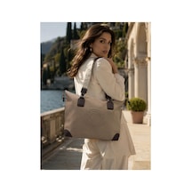 Just Polo Kadın Spor Model Ayarlanabilir Askılı Büyük Boy Şık El & Omuz Çantası Shoulder Bag Kum - Kahverengi