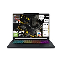 MSI Crosshaır A16 HX E8WGXK-058XTRYHMF24 R7-8840HX 48 GB 2 TB SSD 12 GB RTX5070 16" QHD W11P Dizüstü Bilgisayar