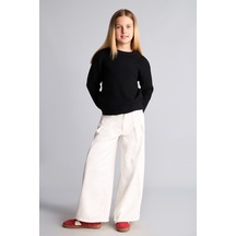 Defacto Wıde Leg Cepli Gabardin Geniş Paça Pantolon Kız Çocuk I2678a826auer105 Ekru-er105