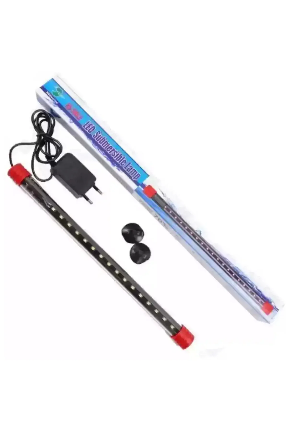 Akvaryum İçin Suyun İçinde Ve Dışında Yanan Dalgıç Led Lamba Işık Beyaz+mavi 50 Cm 1 Adet