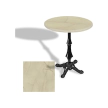 Çipa 1012 Döküm Ayak Yuvarlak Masa Çap 80cm - Werzalit, Wermodin Ve Allzalit Tabla - Golden Marble Çok Renkli