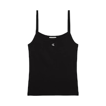 Calvin Klein Sl 2x2 Baby Rıb Stra, Ub1 Siyah Kadın Askılı Bluz