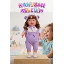 Konuşan Bebeğim 60 Cm Türkçe Konuşan Örgü Tulum Ve Şapkalı Kafası Bacakları Kolları Et Oyuncak Bebek 57014772