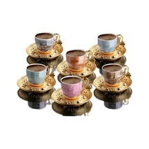 Lal Desenli Mix Kahve Seti Royaleks-bsm109