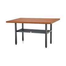 Çamlıca Masalar Alüminyum Bahçe Balkon Mutfak Masası 90x160 - Alt Tablalı Kahverengi