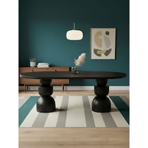 Orbis Oval Ahşap Yemek Masası 100x200 Siyah