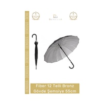 Denguva Şemsiye Otomatik Rüzgar Geçirmez Sağlam Dayanıklı Lüks Fiber 12 Telli Bronz Gövde Şemsiye 55cm Çok Renkli