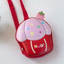 Sevimli Çapraz Kız Erkek Çocuk Cupcake Göğüs Çantası Kırmızı