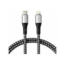 Type C-lightning Uyumlu Örgülü Kablo, 27watt Pd Hızlı Şarj, Remorax Wahoo 1ad X 1metre Grisiyah Diğer