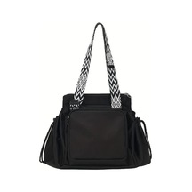 Hightower Siyah Renkli Çok Cepli Dayanıklı Seyahat Organizatörü - Ayarlanabilir Askılı Anneler İçin Pratik Çanta Siyah