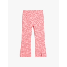 Koton Çiçek Desenli Beli Lastikli İspanyol Paça Pantolon Pembe Desenli 5skg40034ak Pembe Desenli