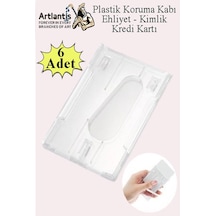 Şeffaf Kart Kılıfı Kimlik Ehliyet Kredi Kartı Koruyucu 6 Adet Pvc Plastik Kart Koruma Kabı