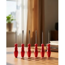 Diğer Düz Ve Yıldız Başlıklı 7li Tornavida Seti Ergonomik Tutma Renkli
