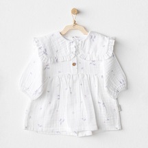 Andywawa Kız Bebek Müslin Elbise - Andywawa - Beyaz - 1-3 Ay - Ac25585-beyaz-1-3 Ay