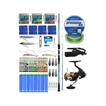 Yek Outdoor Hazır Tekne Oltası Seti Shimano Kamış Alivio Boat Quiver 2,10m 50-150g 2pc&shimano Makina Fx 4000 Fc