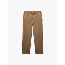 Koton Beli Bağcıklı Cepli Slim Fit Pamuklu Düz Paça Chinp Pantolon Kahverengi 6sam40101nw Kahve