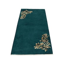 Zehra Abla Halı Yeni El Dokuma Nadir Tek Renk Zümrüt Yeşili Burdur Çiçekli 2m2 Yün Halı 5826 Renkli