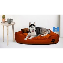 Mavi Vitrin Mukavemetli Battal Boy Köpek Yatağı Kemik ve Yastıklı 110 x 90 CM