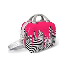 Coral High Pembe Siyah Beyaz Desenli Omuz Askılı Pc Makyaj Çantası 16902