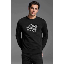 Lana Del Rey Logo Baskılı Siyah Erkek Örme Sweatshirt