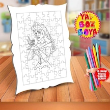 Gül Koklayan Prenses Eğitici Boyama Puzzle Tablo Çocuk-060
